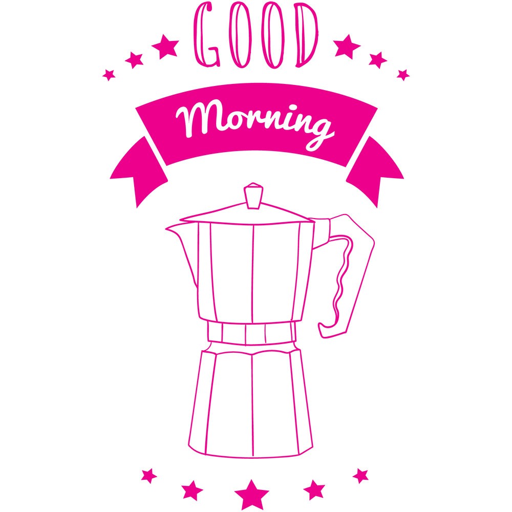 Adesivo de Parede Pink Good Morning Coffee