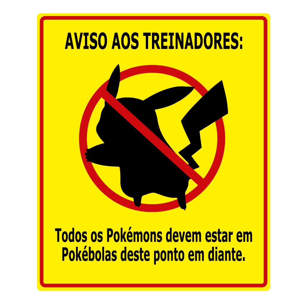 Adesivo de Parede Proibido Pokemons