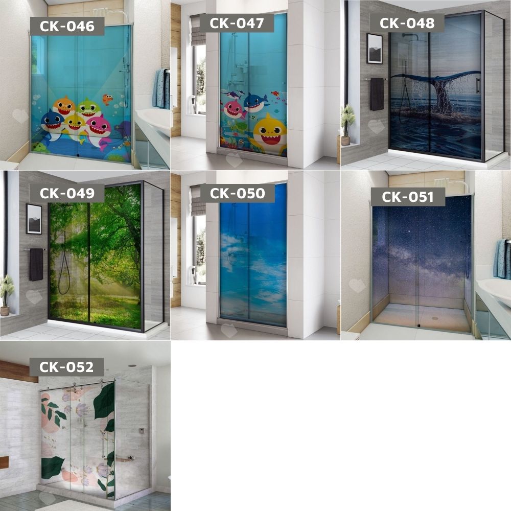 Adesivo Para Box De Banheiro 3d Fundo do Mar Largura Total Até 120cm