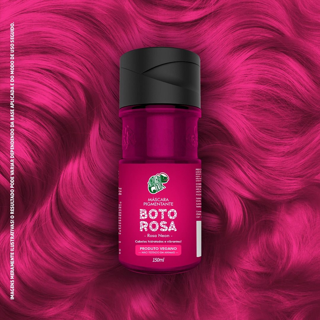 Kamaleão Color Máscara Pigmentante Boto Rosa, Rosa neon 150ml
