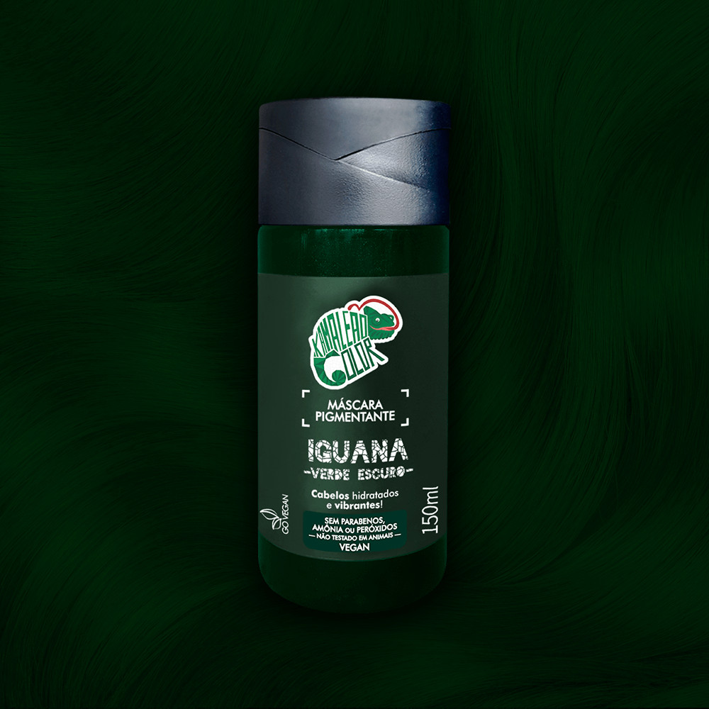 Kamaleão Color Máscara Pigmentante Iguana Verde Escuro 150ml