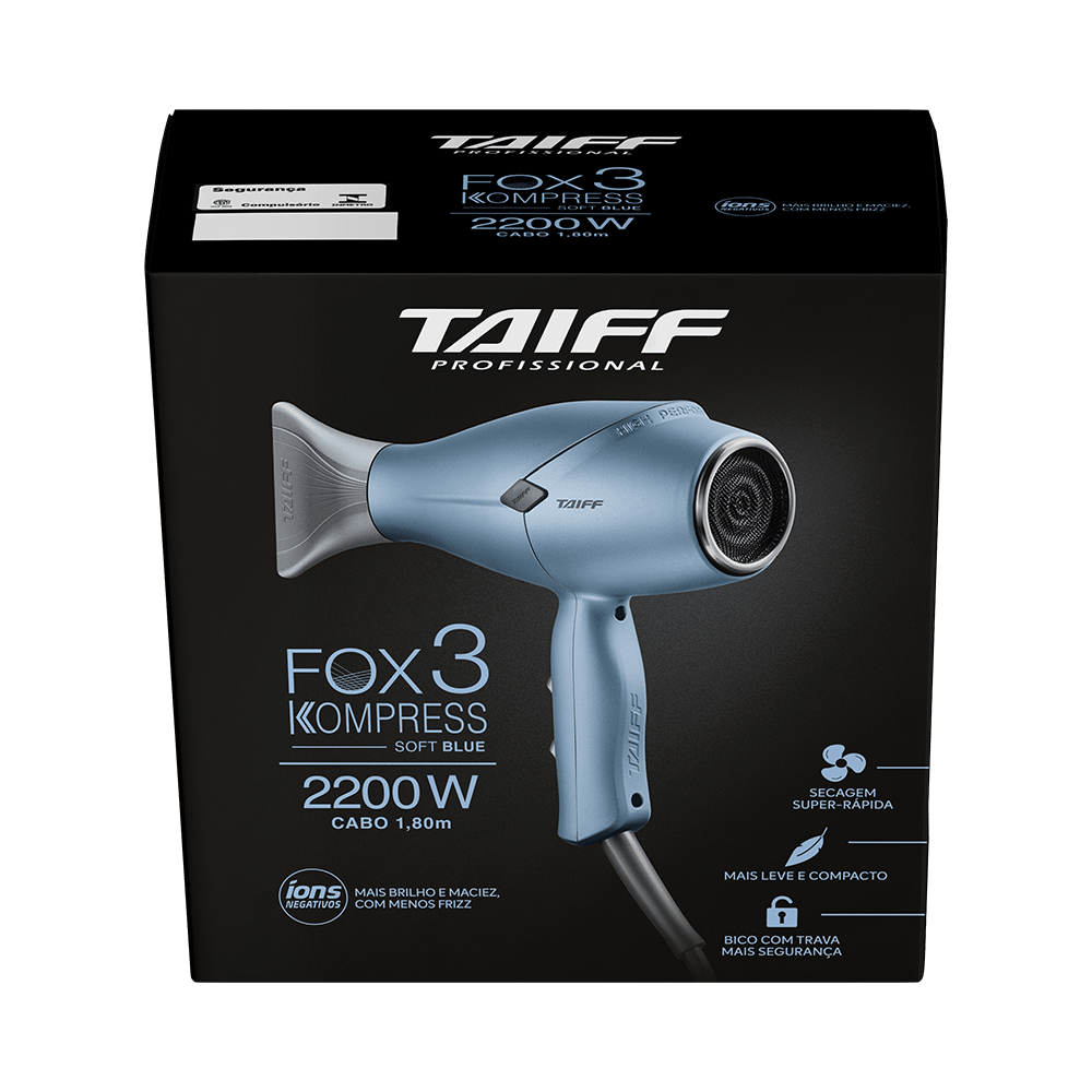 Taiff Secador de Cabelo Fox 3 Kompress Azul 127V - Foto 4