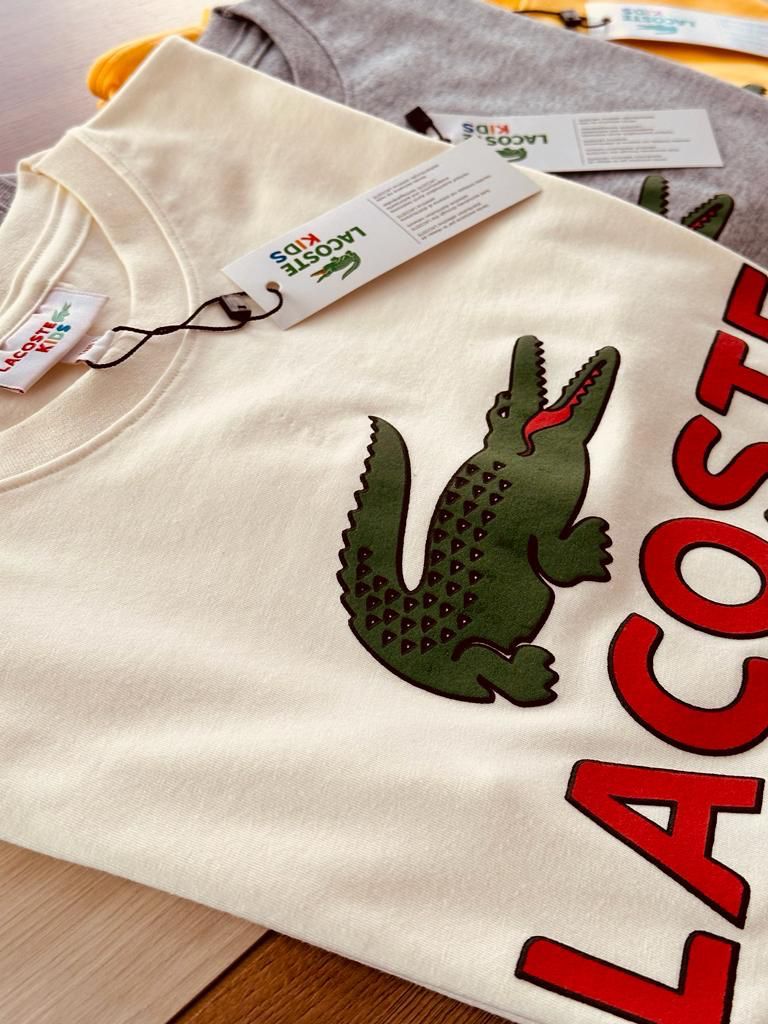 Camiseta Lacoste Estampada Infantil - Pedido mínimo 10 produtos  - Atacado Peruanas Premium