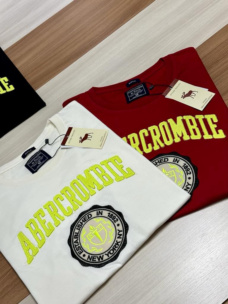 Camiseta Masculina Abercrombie & Fitch Estampada  - Pedido mínimo 10 produtos - Atacado Peruanas Premium