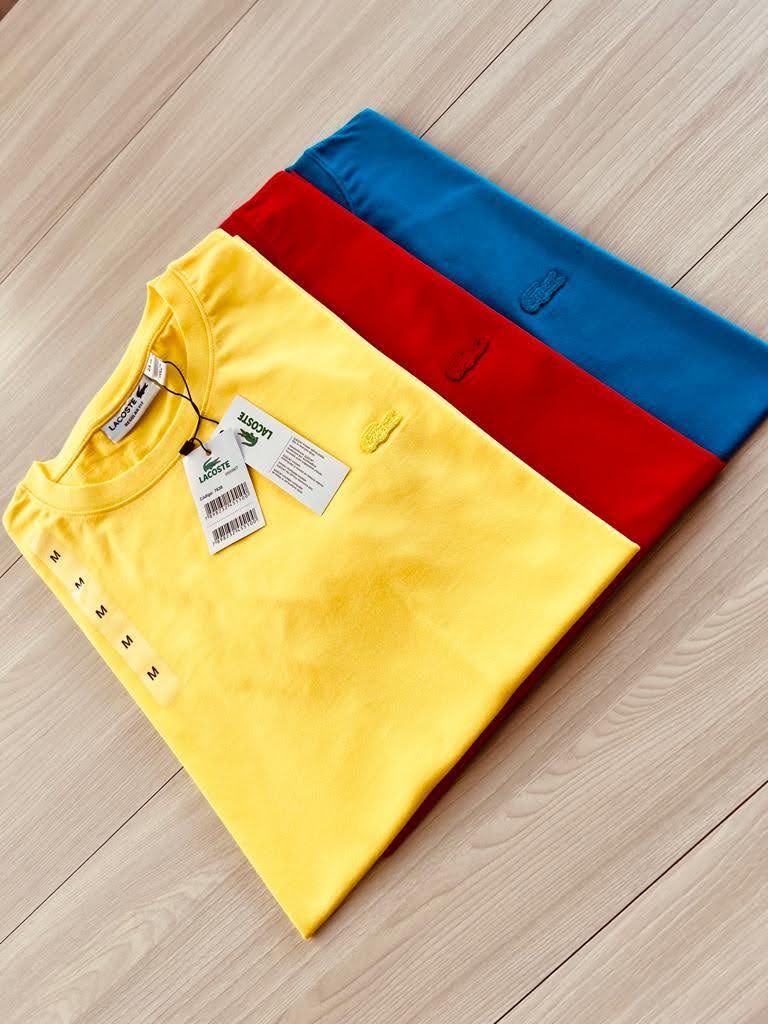 Camiseta Masculina Lacoste Básica Monocromática Premium - PEDIDO MINIMO 10 PRODUTOS  - Atacado Peruanas Premium