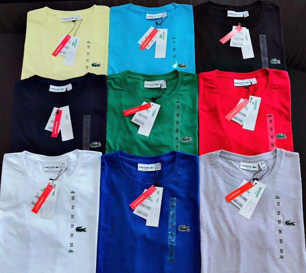Camiseta Masculina Lisa Lacoste Premium - PEDIDO MINIMO 10 PRODUTOS - atacadoperuanaspremium