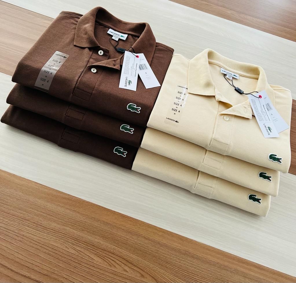 Kit 05 peças camisa Polo Lacoste Classic Fit - Masculina  - Atacado Peruanas Premium
