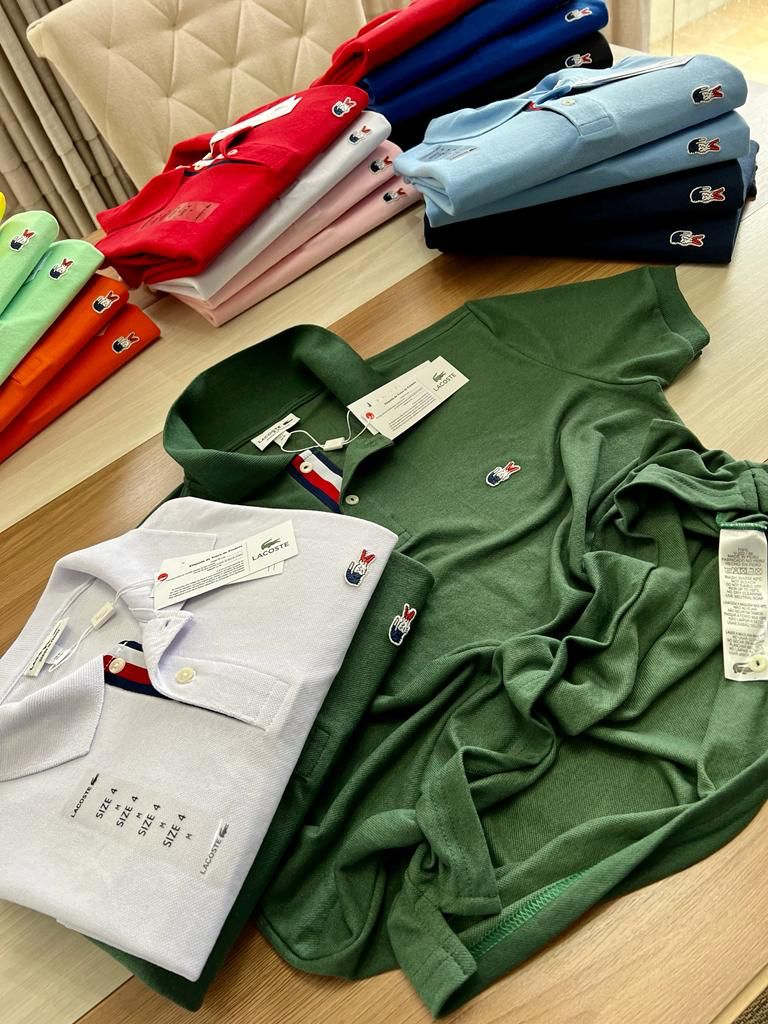 Kit 05 peças camisa Polo Lacoste França - Masculina  - Atacado Peruanas Premium
