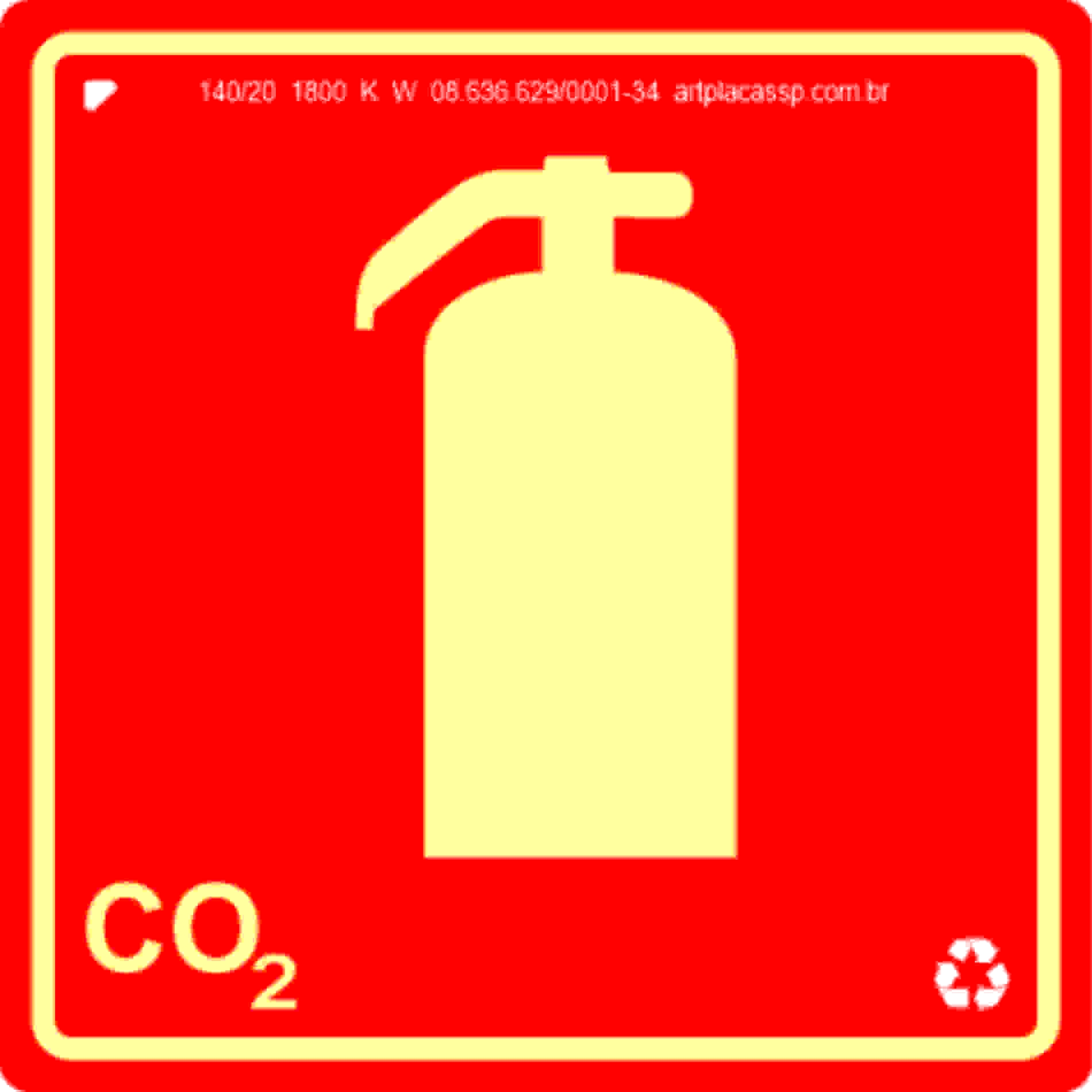 Placa Extintor CO2  E-5c Fotoluminescente