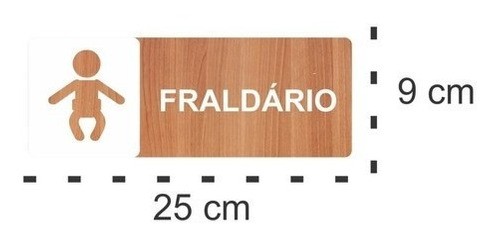 Placa Indicativa Fraldário - Alto Relevo - 25x9