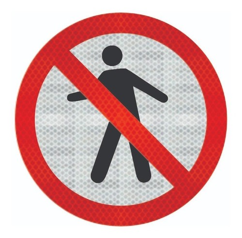 Placa Proibido Trânsito De Pedestre R-29 Grau Técnico Comercial - 50x50cm