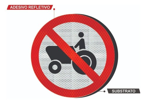Placa Proibido Trânsito De Tratores R-13 Grau Técnico Comercial - 50x50cm