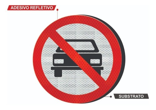 Placa R-10 (proibido Trânsito De Veículos Automotores) Grau Técnico I - 50x50cm