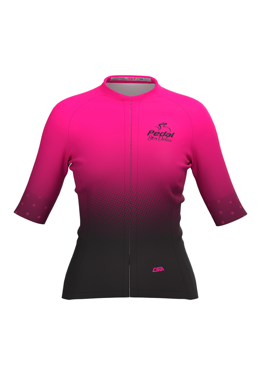 Camisa Ciclista Feminina Race Pedal Só Delas Pink