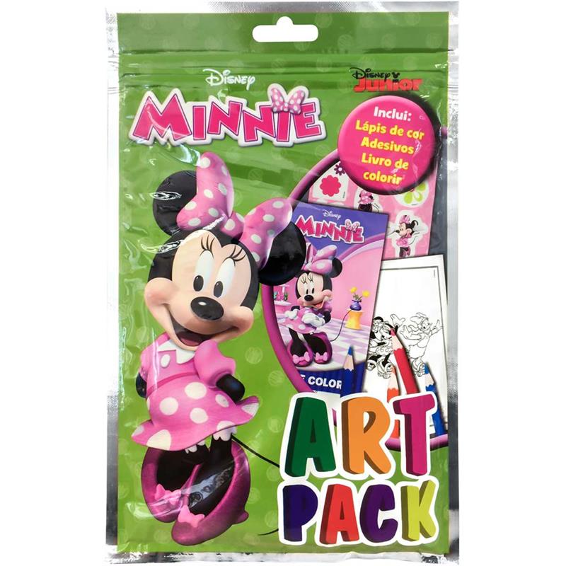 Livro Infantil Colorir Minnie Art Pack C/ Adesivo e Lápis