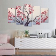 Kit Quadros Decorativos Sakura Árvore