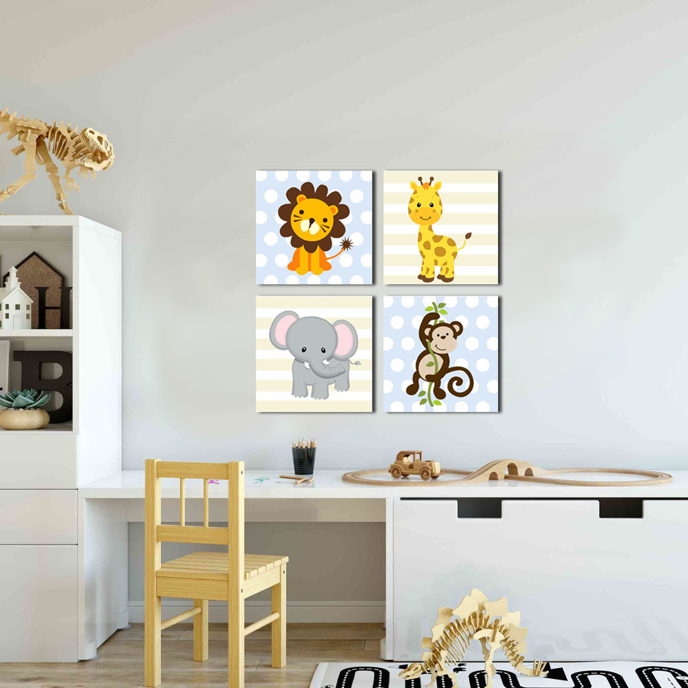 Kit Quadros Decorativos Animais Infantil