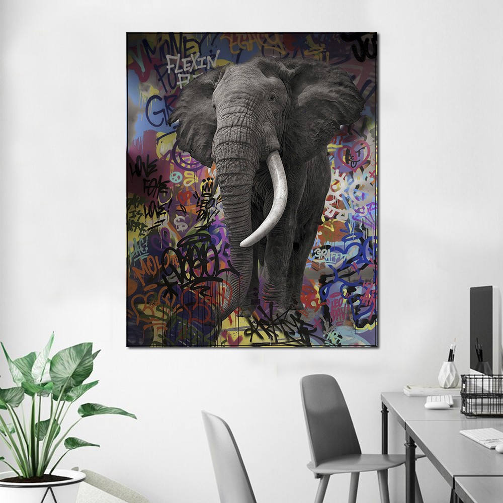 Quadro Decorativo Elefante Moderno