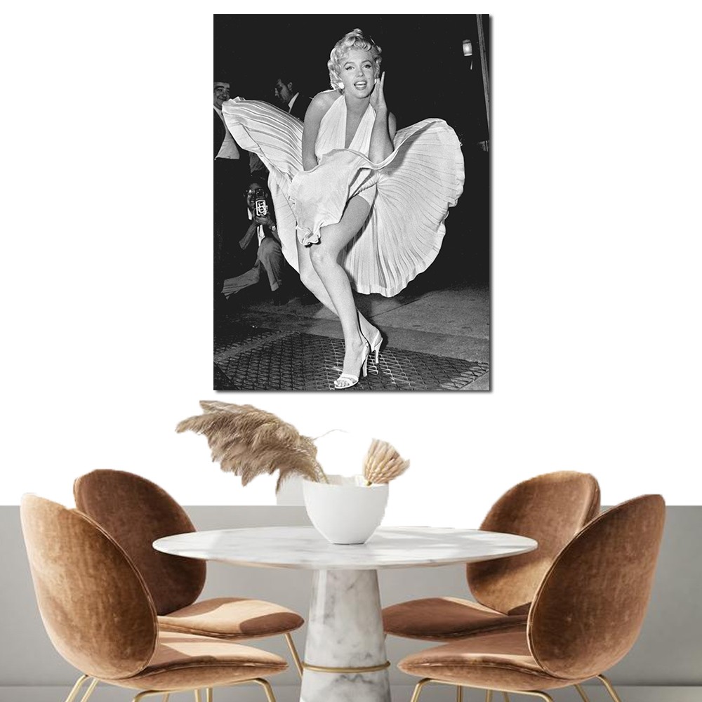 Quadro Decorativo Marilyn Monroe Preto e Branco