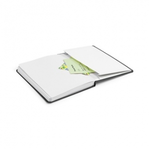 Caderno Capa Dura Preto com elástico colorido, folhas pautadas -  A5 (14 x 21)