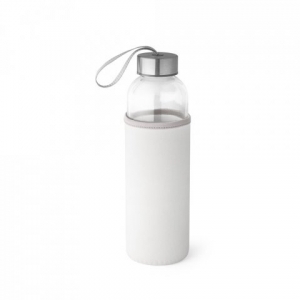 Squeeze garrafa de Vidro e Aço Inox com capa em material Soft com alça - 520ml