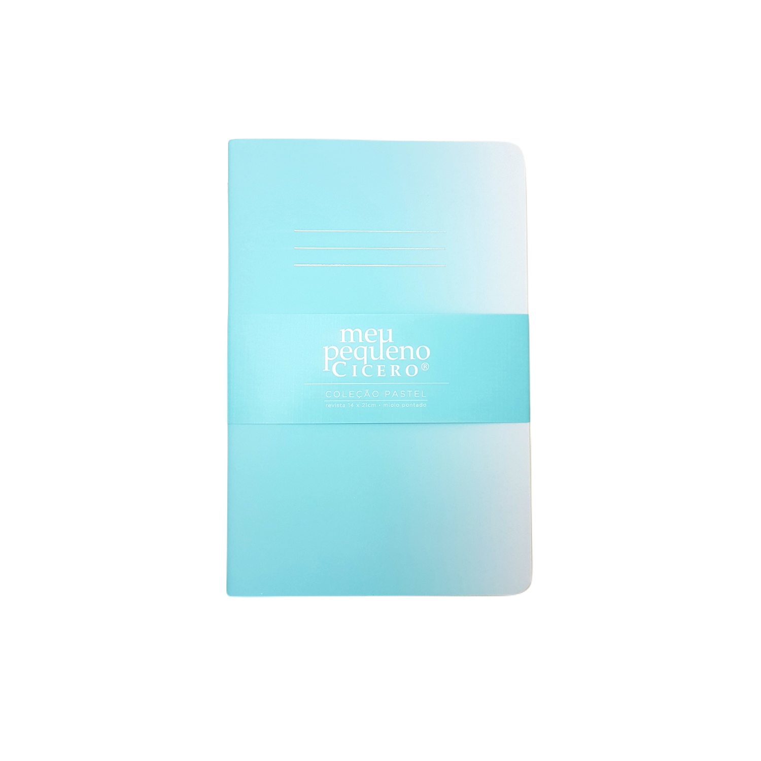 Caderno Cícero Revista Clássica Capa Flexível - Cor: Azul Tiffany