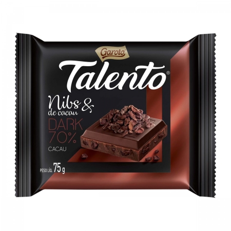Talento Dark 70% Nibs de Cacau - UN