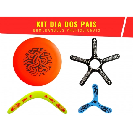 Kit 3 Bumerangues + Frisbee  Dia dos Pais