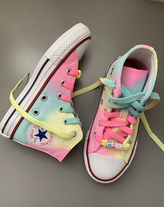 Tênis All Star Infantil Cano Alto Neon Tie Dye com Cadarço Colorido