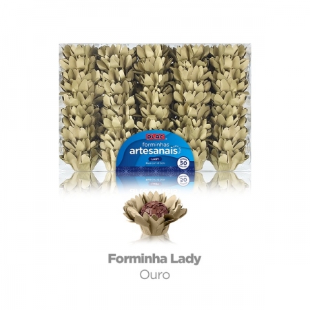 FORMA P/ DOCES LADY METALLIC 50 UND - OURO
