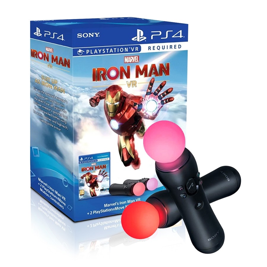 Controle Playstation Move Ps4 Dual Pack + Iron Man VR . Sony