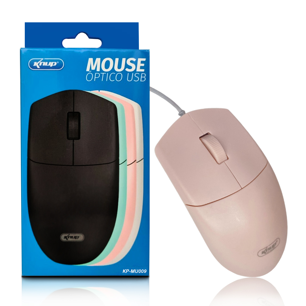 Mouse Usb Optico 1000Dpi Rosa KP-MU009 Knup