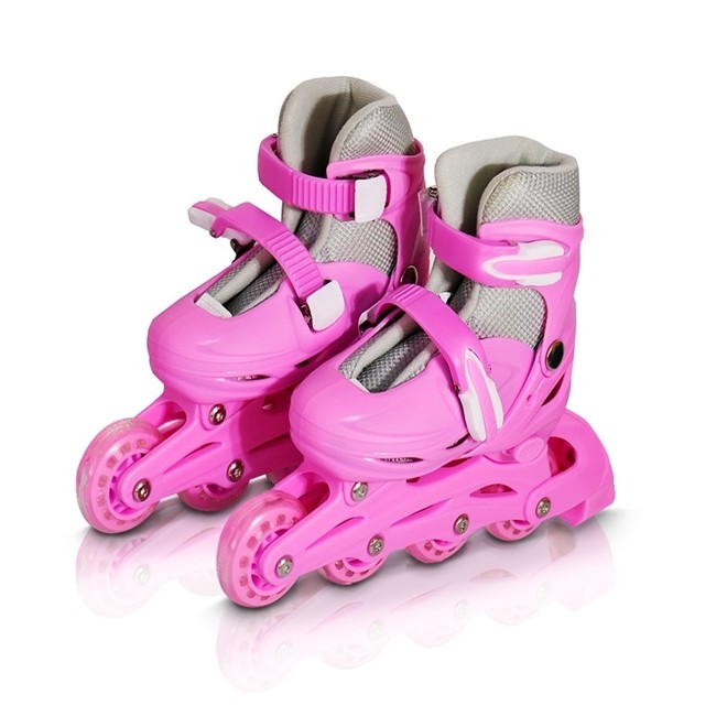 Patins 4 Rodas Roller In Line Rosa N.35/38 Medio BW018RM Importway