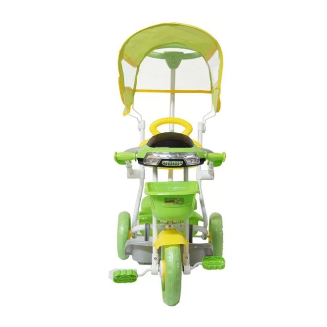 Triciclo Infantil 2 em 1 com Haste e Pedal Verde BW003V Importway