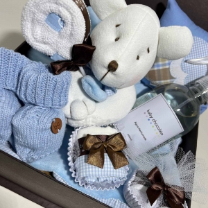 Caixa Presente Bebê Baby Chocolate Perfumada Azul