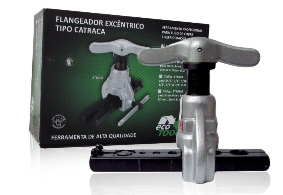 Flangeador Excentrico Ecotools Et806ml 1/4 a 3/4 com Rebarbeador e Cortador