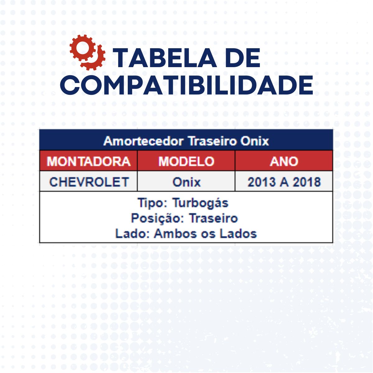 Amortecedor Traseiro Onix 1.0/1.4 2013 A 2018