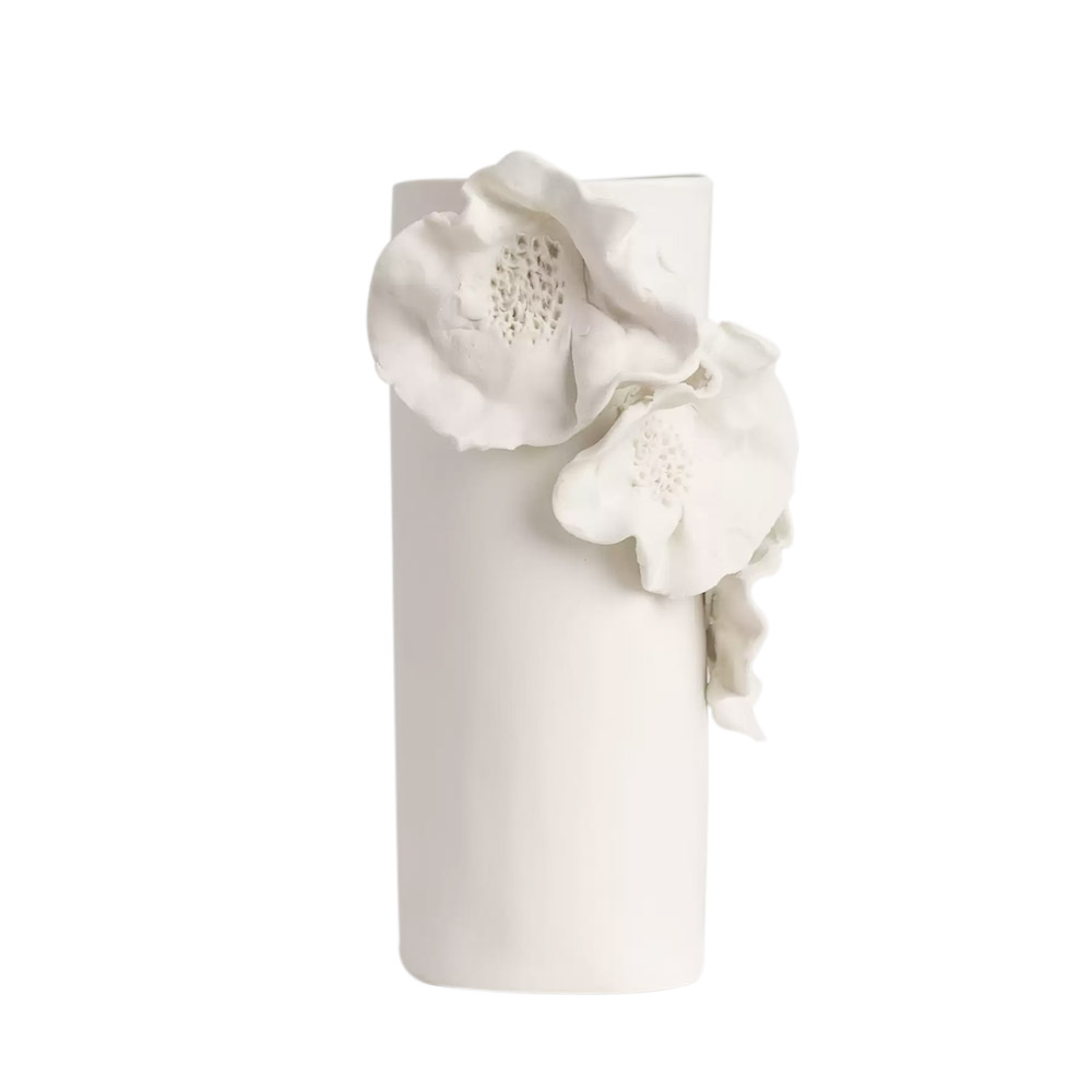 Vaso Le Motif Giverny em Porcelana com Flores Aplicadas