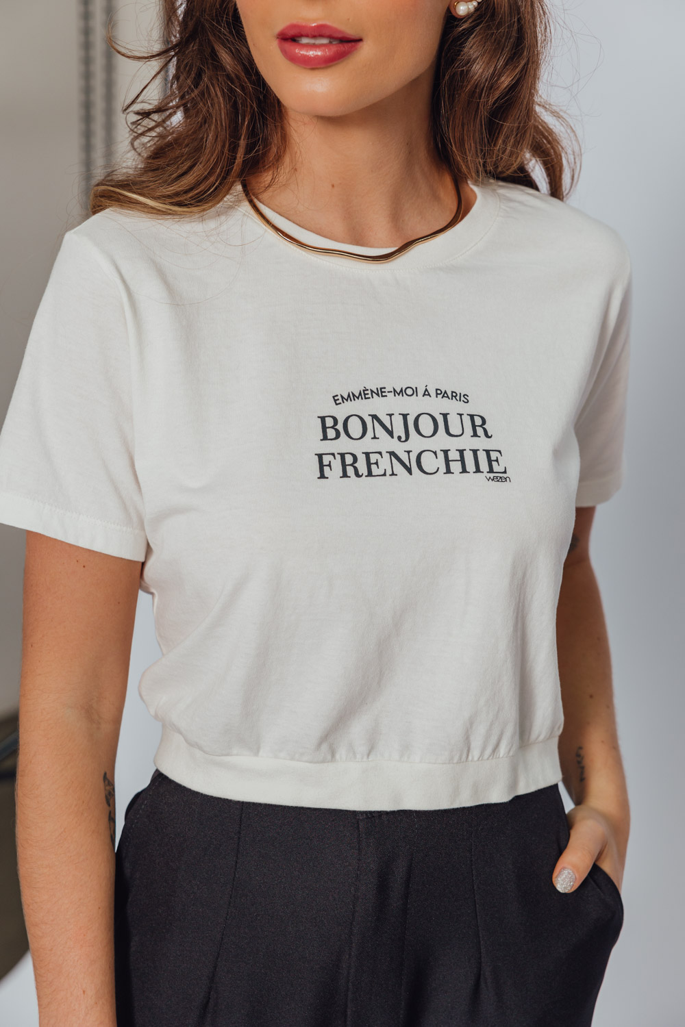 T-shirt Bonjour - Off White