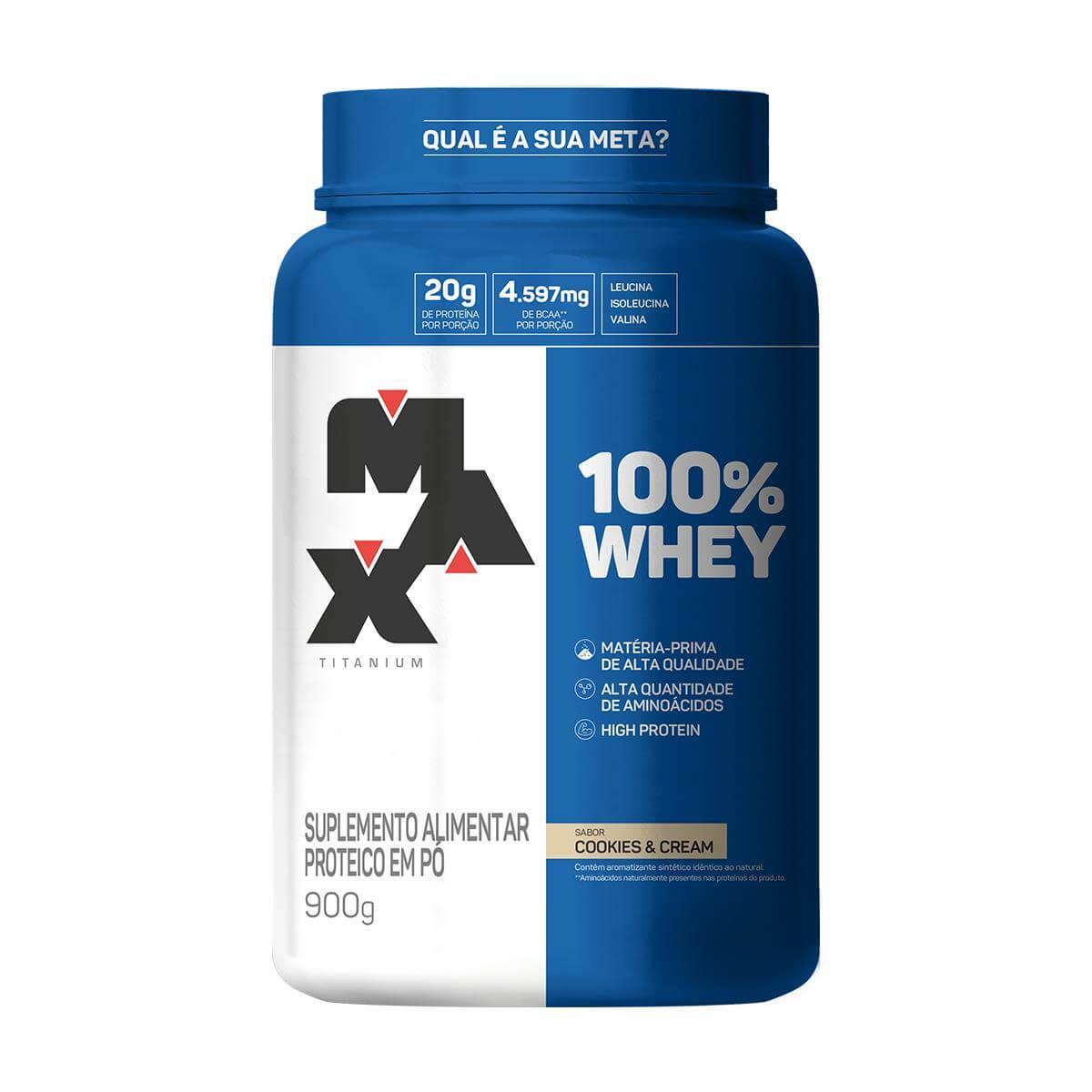 Whey Protein Max Titanium - 100% Whey Pote 900g