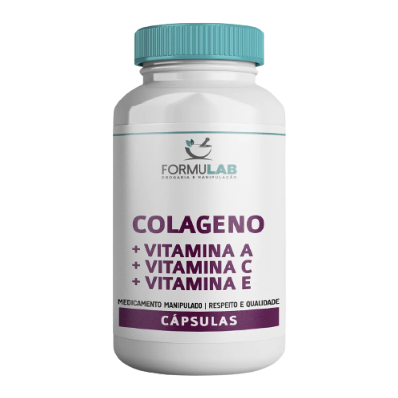 Colágeno Hidrolisado 500mg + Vitamina A 1000ui + Vitamina C 200mg + Vitamina E 100mg