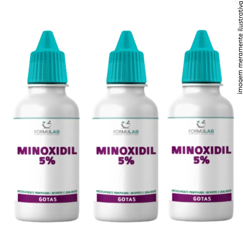 Kit - Crescimento Capilar com Minoxidil 5% contém 3 frascos de 100ml