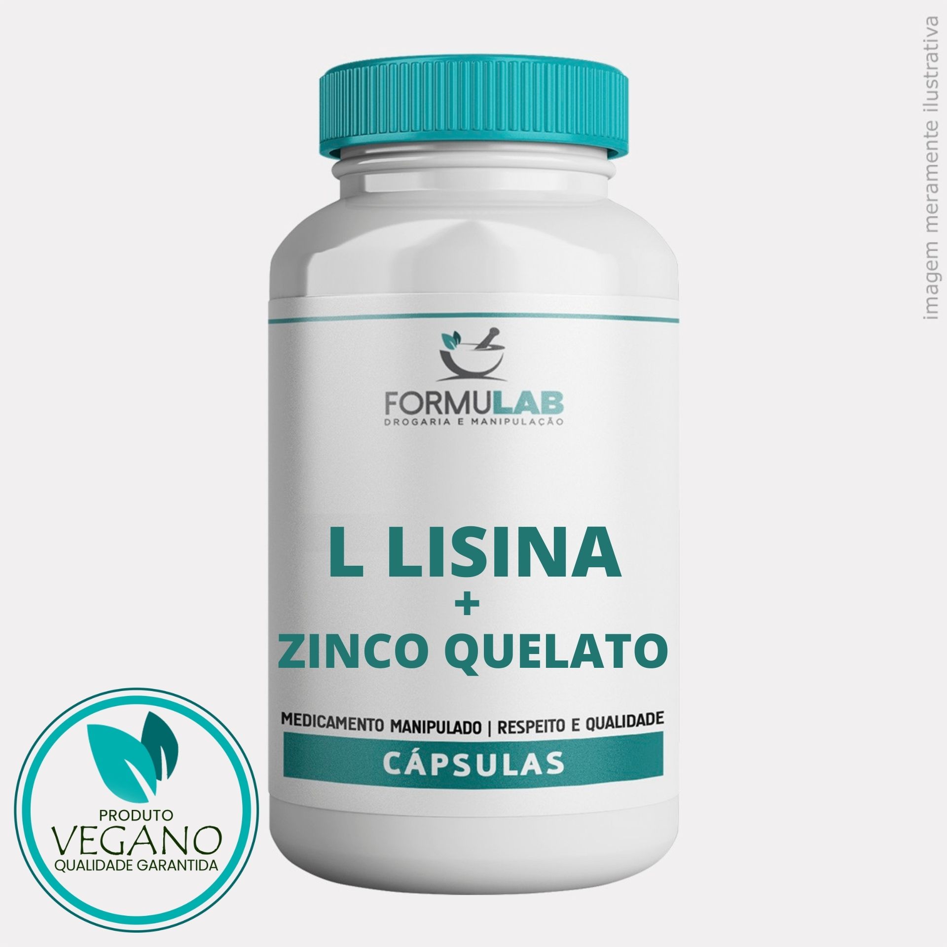 L Lisina 500mg + Zinco Quelato 25mg - Vegan