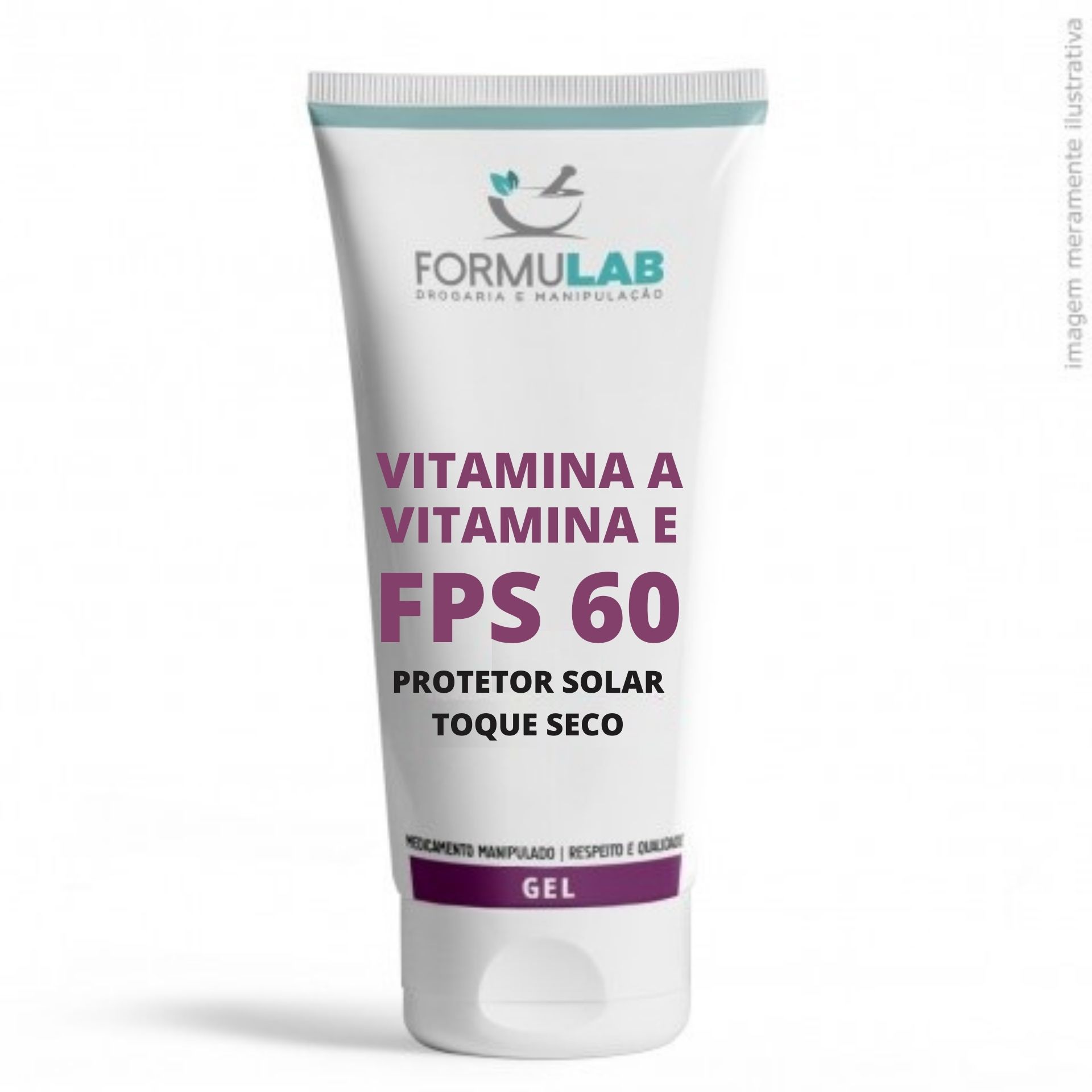 Vitamina A 1% + Vitamina E 1% + Protetor Solar FPS 60 Toque Seco - 50 Gramas