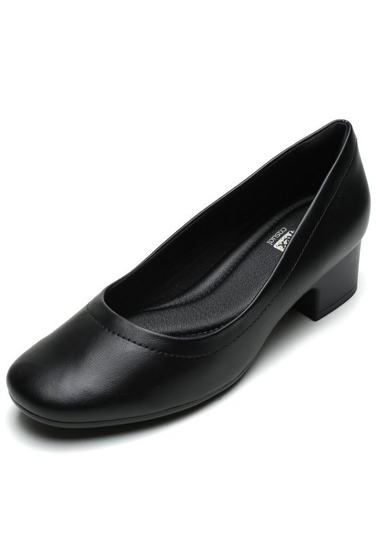 Sapato Salto Baixo Comfort Flex Preto Feminino 20-86301