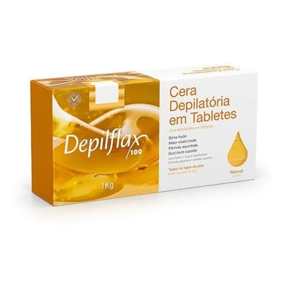 Cera Depilatória Depilflax Tabletes Natural - 1kg
