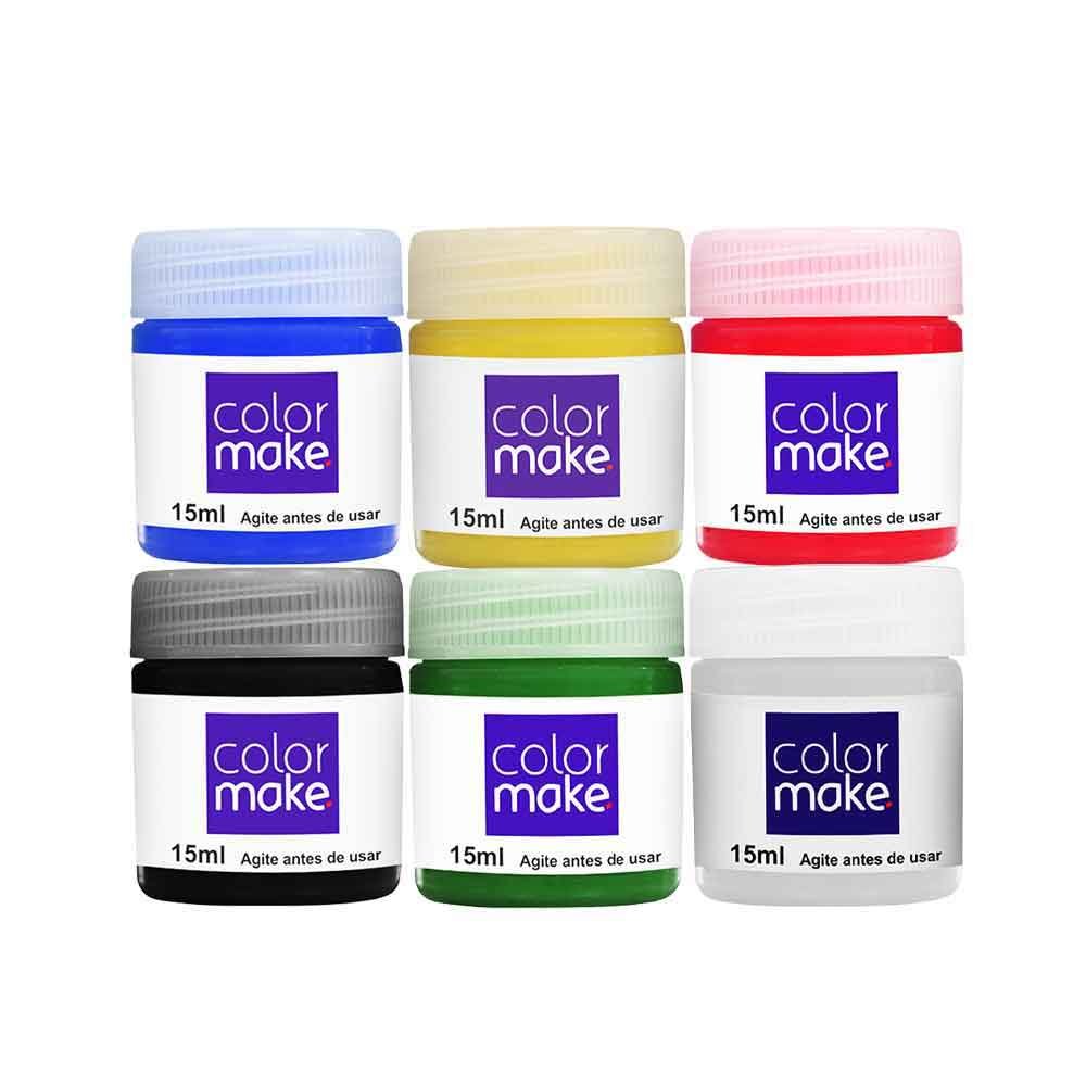 Kit Tinta Líquida Facial Colormake - 6 cores + 1 Pincel
