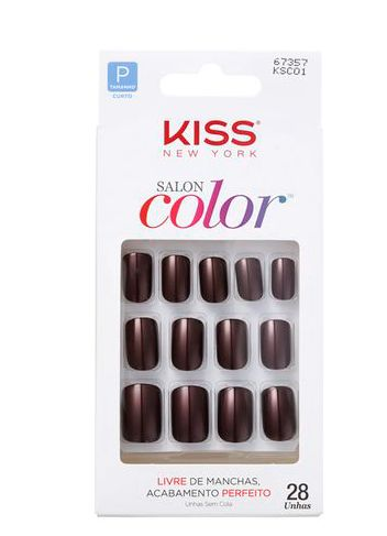 Unhas Postiças Kiss New York Salon Color - Curto 67357