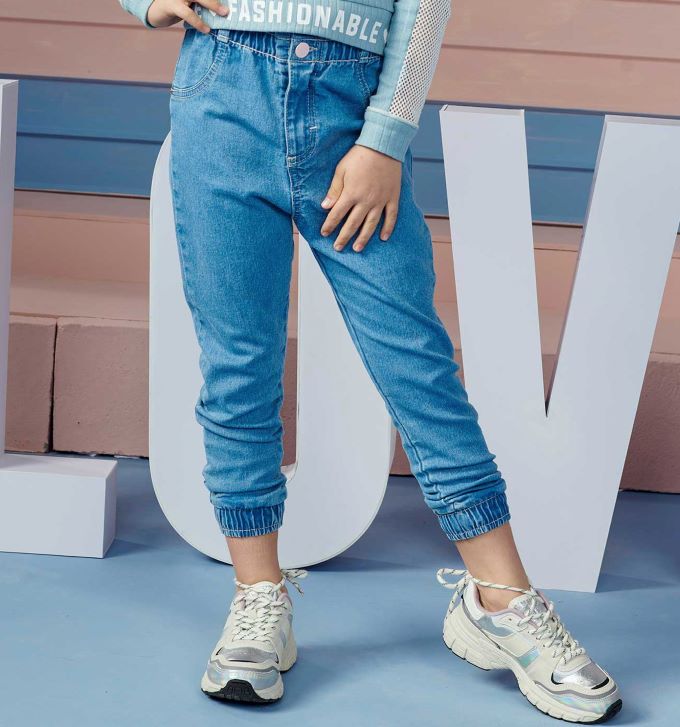 Calça infantil menina Jogger em jeans Bellini  51007
