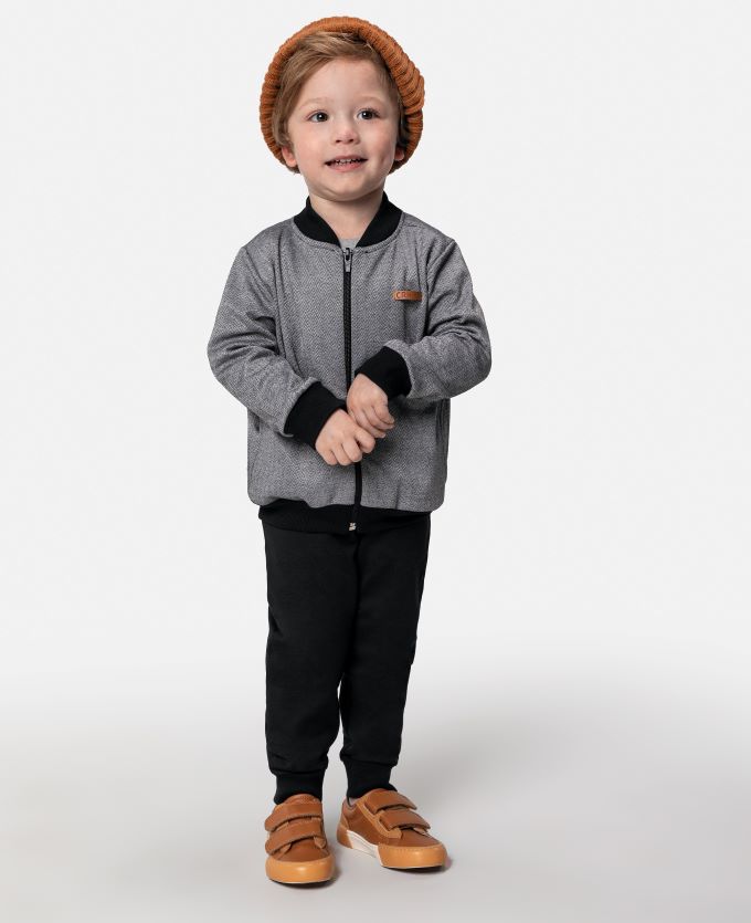 Conjunto infantil menino jaqueta diferenciada e calça em moletom  92626